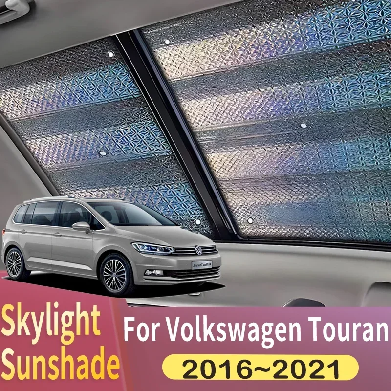 

Sunroof Sunshade Suitable For Volkswagen VW Touran 2016~2021 2017 2018 Car Panoramic Roof 2X Heat Shield Window Sunshade Anti-UV