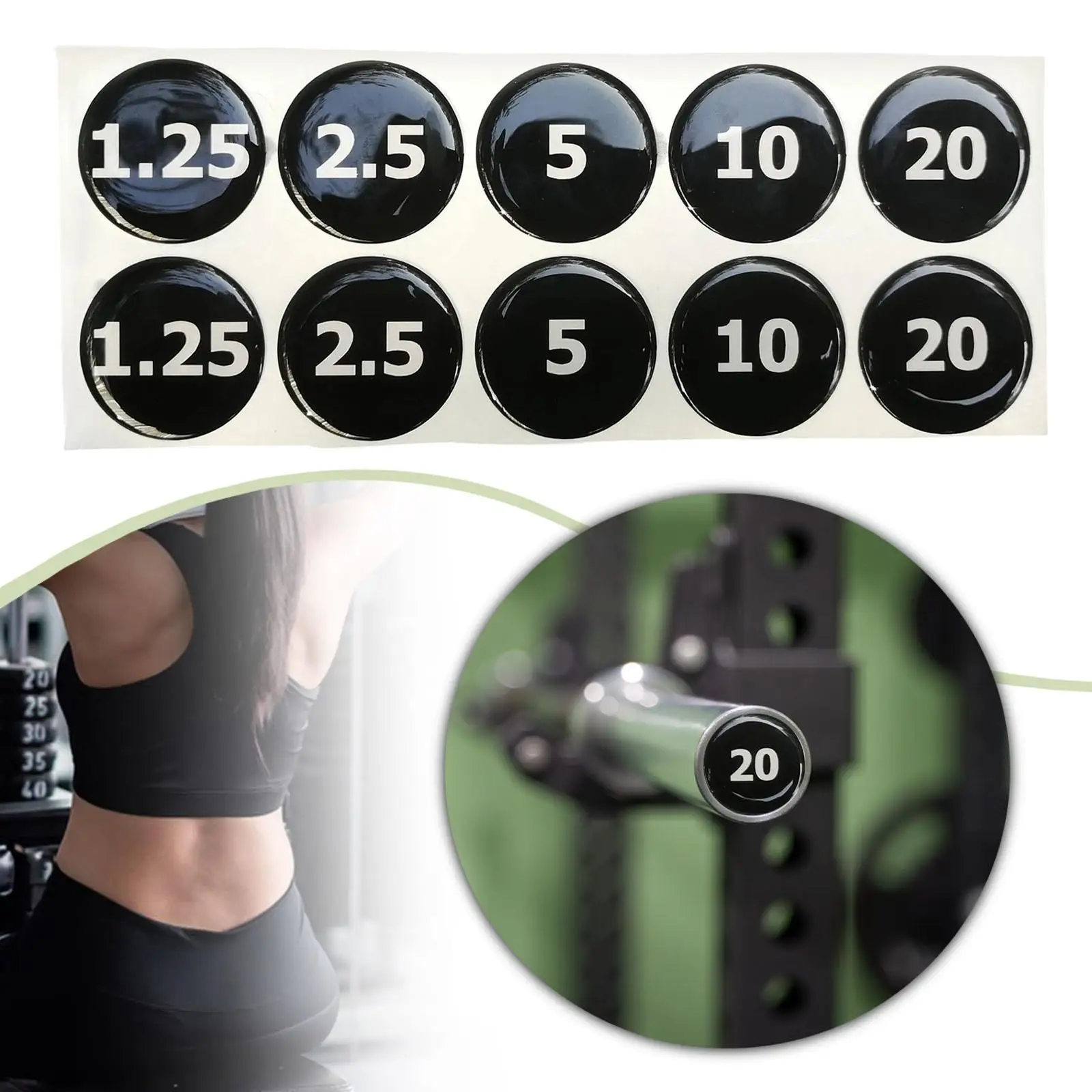 Weight Stack Labels Self Sticky PP Material Fitness Equipment Accessory Weighted Tags for Gym Resistance Bands Set Organization