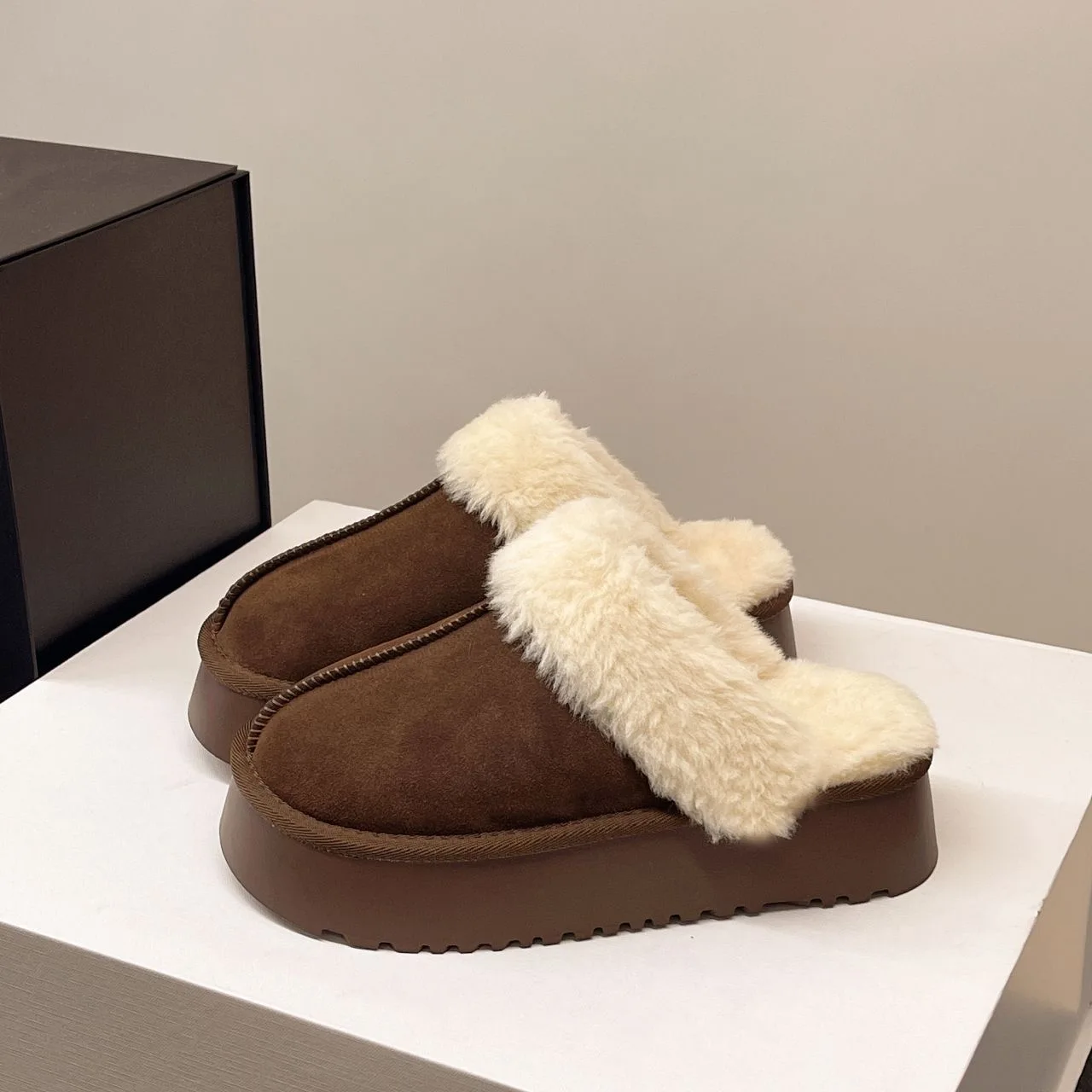 أحذية الثلوج الدافئة ذات النعل السميك للنساء لشتاء 2025 فرو سميك دافئ متكامل مريح مقاس كبير أحذية ماو ماو ماو. #6