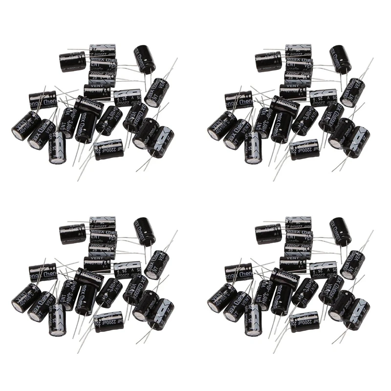 80 Pcs 13X21mm 2200Uf 25V Radial Aluminum Electrolytic Capacitors