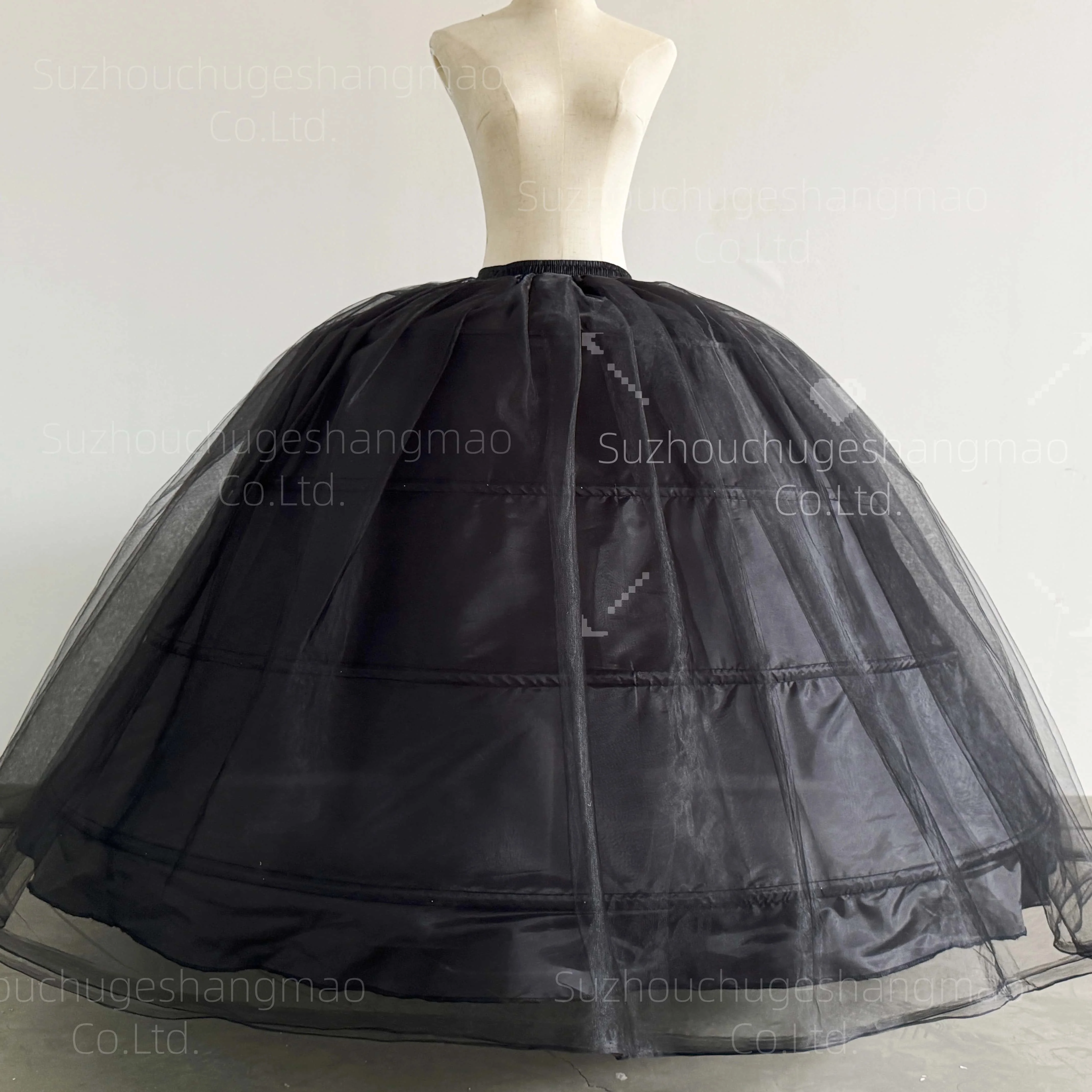 جديد حار بيع 4 الأطواق ثوب نسائي أبيض كبير سوبر رقيق كرينولين زلة تنورة لفستان الزفاف فستان زفاف في الأوراق المالية