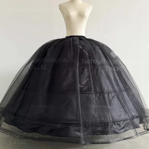 Imagen 1 del producto Nueva venta caliente 4 aros enagua blanca grande súper esponjosa crinolina Slip Underskirt para vestido de novia vestido de novia en Stock