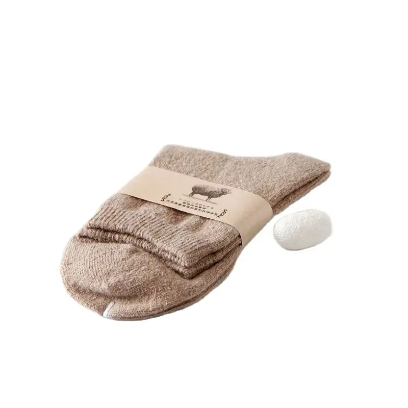 Birdtree-Homens Espessamento Meias Comprimento Médio, Quente, Absorvente de Suor, Confortável, Comprimento Médio, 2Pcs, Outono, Inverno, P3N852QC