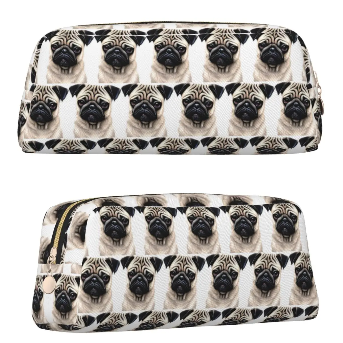 Estojo de Lápis Fofo de Cachorrinho Pug para Meninos e Meninas, Grande Capacidade, Bolsa para Lápis