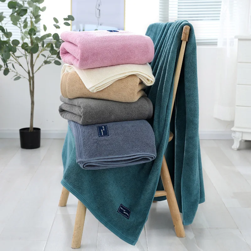 90x180cm Men Blue Cotton Thick Oversized Bath Towel For Beach SPA Hammam Adult Fast Drying Superabsorbent Beachtowel Women Pink