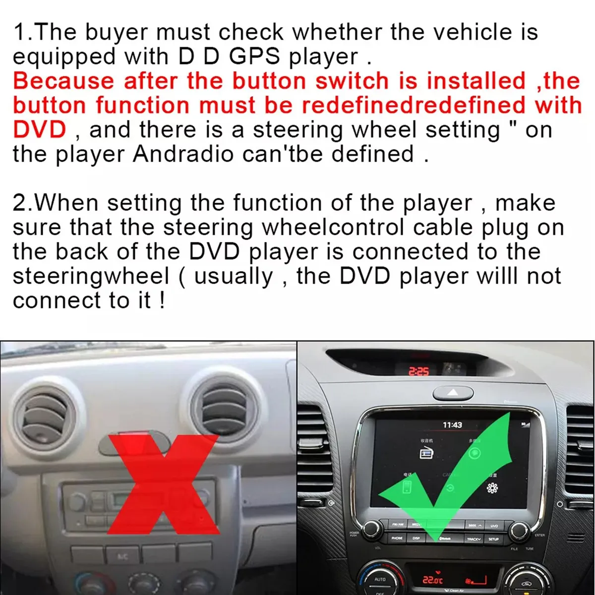 

Car Steering Wheel Cruise Control Switch Multifunction For KIA RIO K2 2011-2014 With Backlight