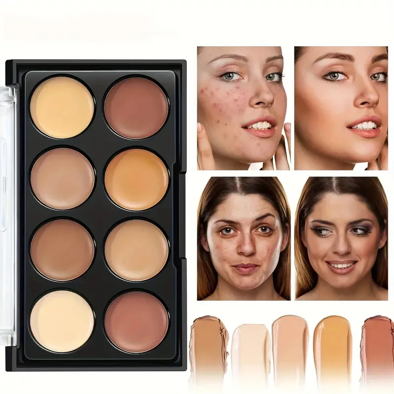 Paleta 3 en 1, corrector de contorno, larga duración, cubre imperfecciones de la piel, crea un aspecto de maquillaje 3D perfecto y natural