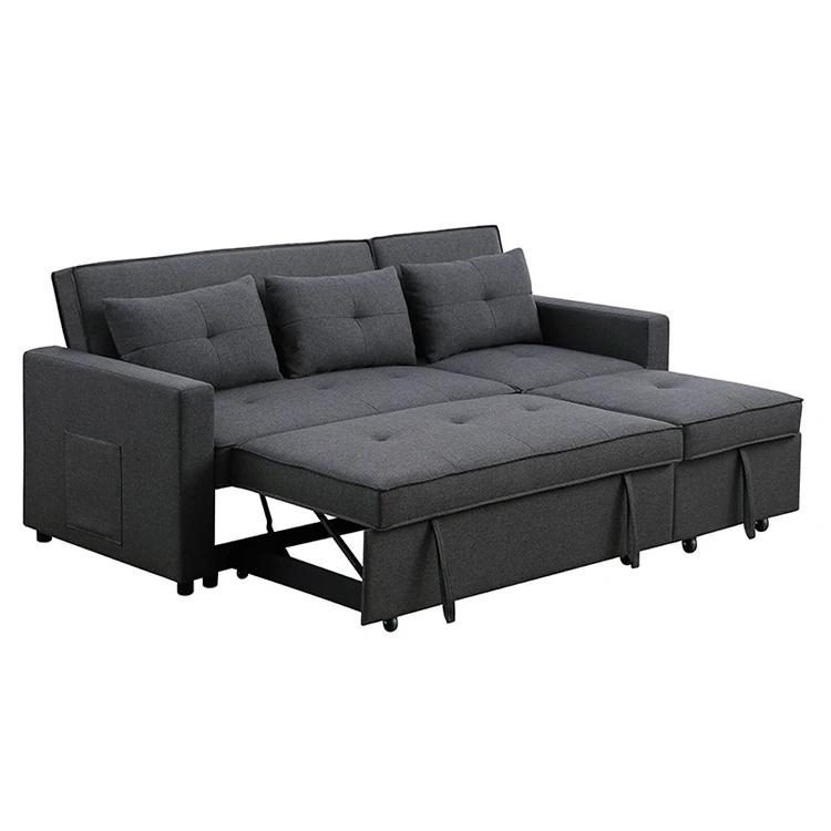 

Modern multifunctional sofa bed, adjustable height, high-density sponge, wood frame, fabric, suitable for apartments
