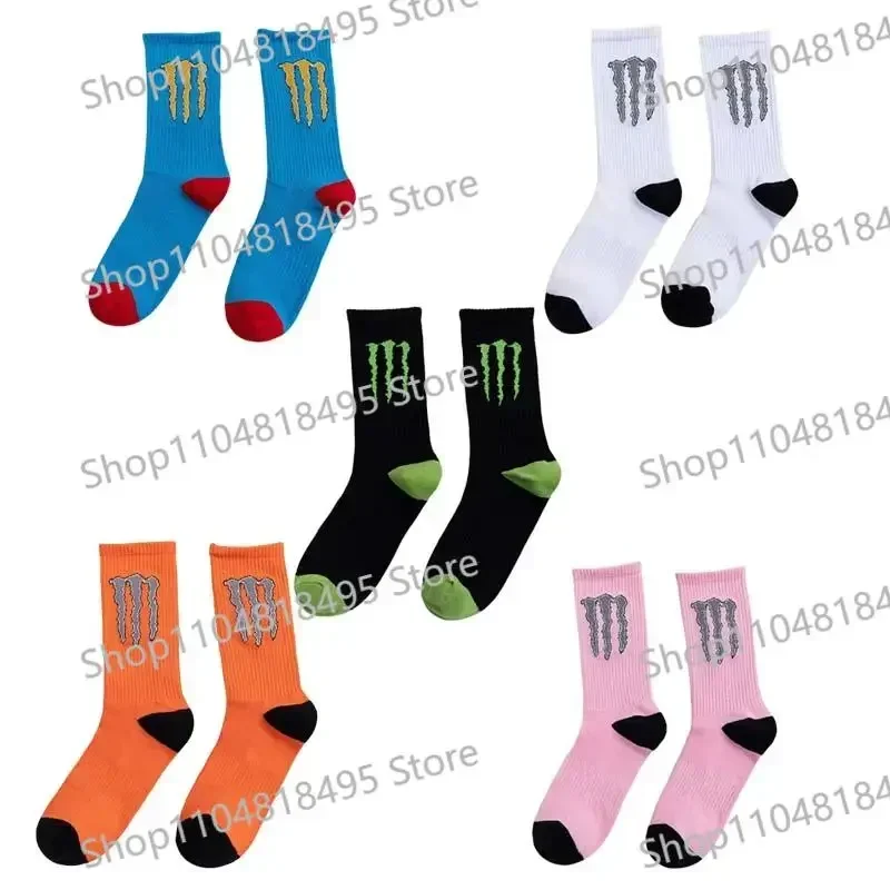 خريف وشتاء 2025 أنماط جديدة Monster Energy جوارب رياضية جديدة للرجال والنساء سوار رياضي Monster Energy