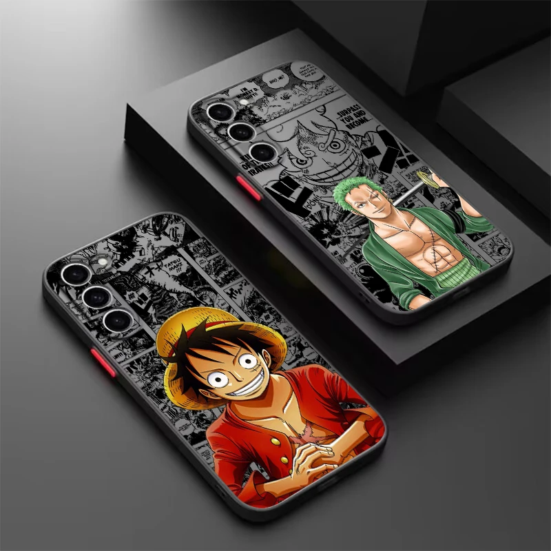 Comics One Piece Luffy Zoro Frosted Translucent For Samsung A53 A52 A33 A32 A51 A71 A21S A13 A73 A50 A22 A12 5G Funda