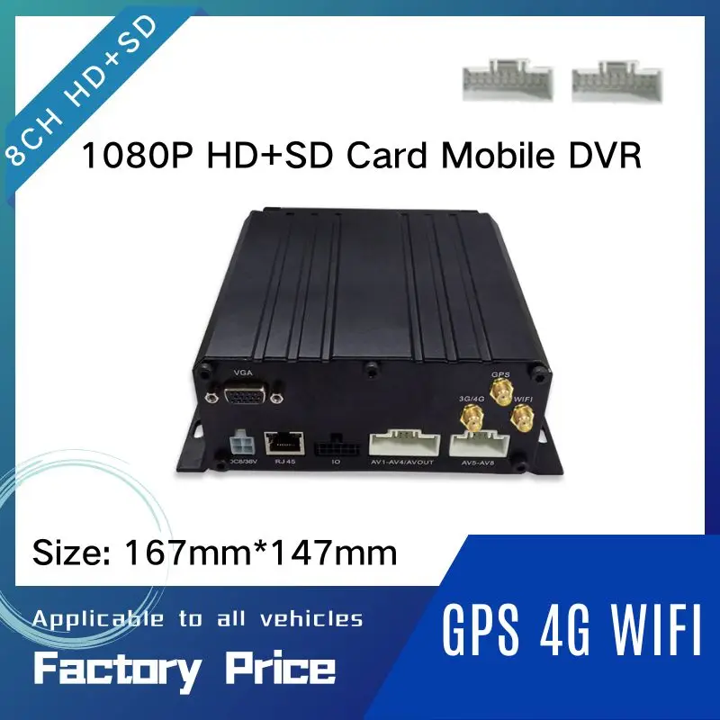 LSZ Fahrzeug Auto 8CH 4G GPS WIFI 1080P HD Mobile DVR Remote View MDVR Für Lkw Van Bus