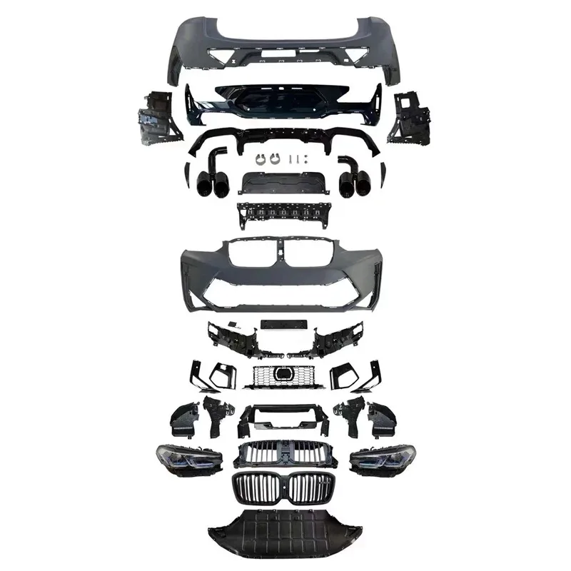 

Обновление X4 G02 до X4m F98 Lci 2022-2024 Комплект кузова для X4 G02 F98 LCI Решетка переднего бампера Задняя губа Выхлоп