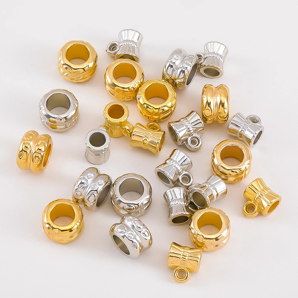 

20pcs Tube Metallic CCB Plastic Bead For DIY Bracelet Necklace Crimp End Bead Jewelry Multi-purpose And Practical Craft Supplies