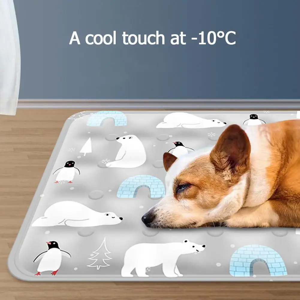 Summer Pet Cooling Pad Ice Crystal Gel Cool Down Cat To Dog Pet Grasp Bed Resistance Collapsible Rectangle Pad Accessories