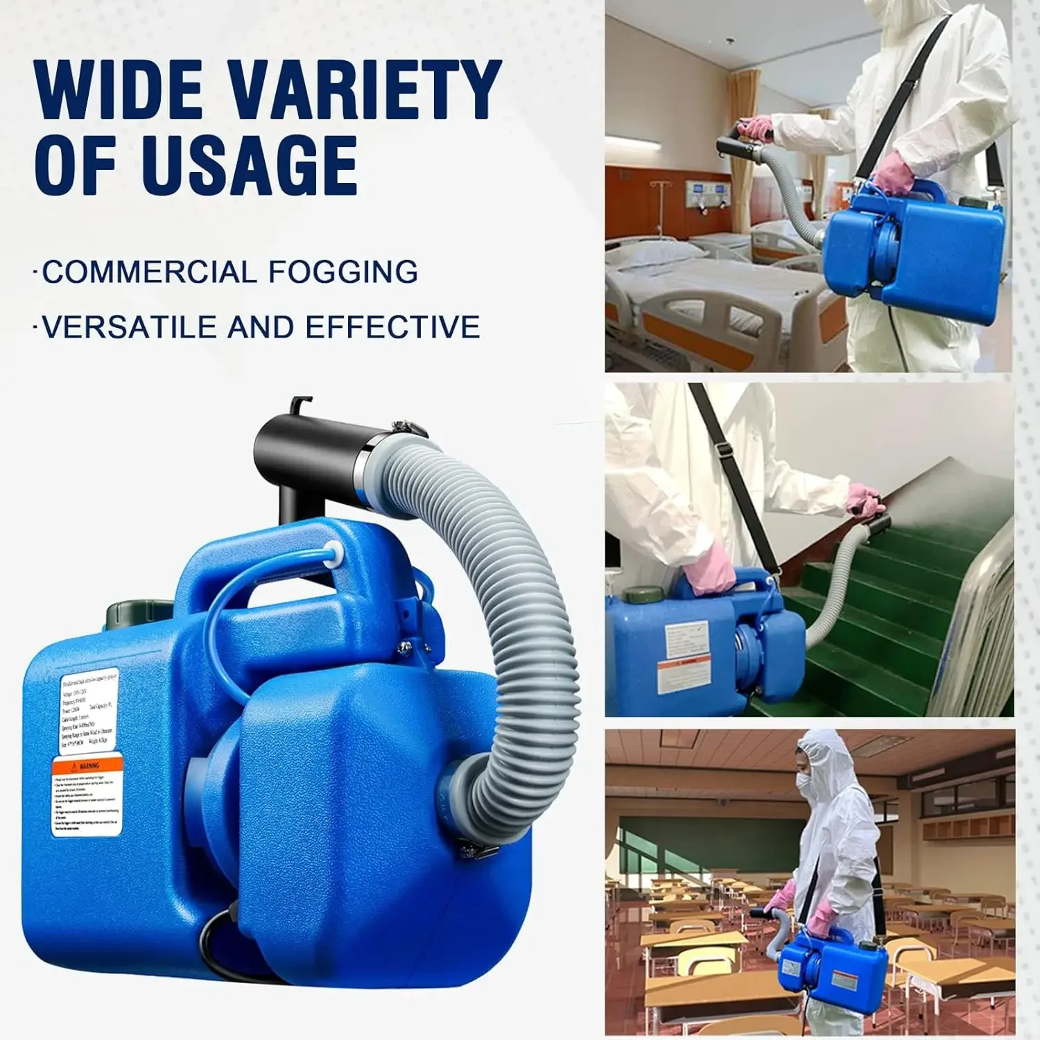 8L Electric ULV Cold Fogger Machine with Backpack Mist Atomizer, Adjustable Flow Rate, Large Area Spraying for Home Indo