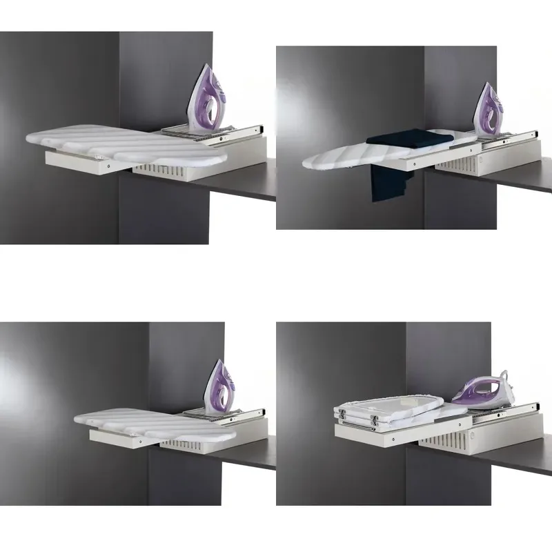 180 Degree Rotary Foldable Ironing Board Metal Box Holder 400mm Wide for Wardrobe Closets Walls Hardware