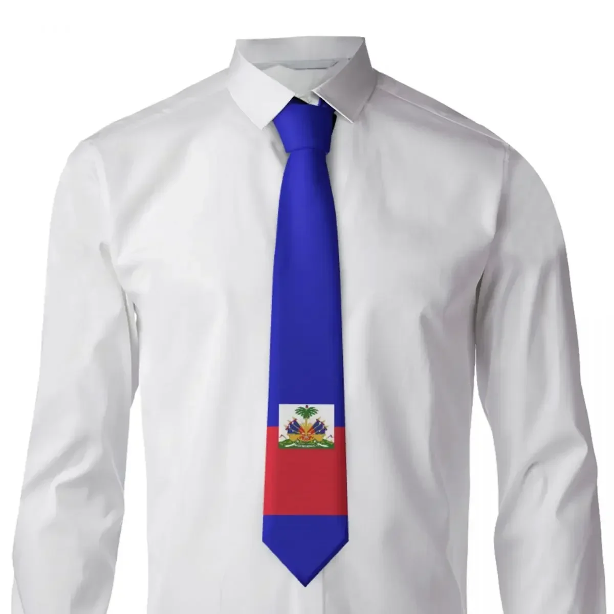 Mens Tie Haiti Flag Emblem Neck s Stripes Elegant Collar  Printed Wedding High Quality Necktie Accessories