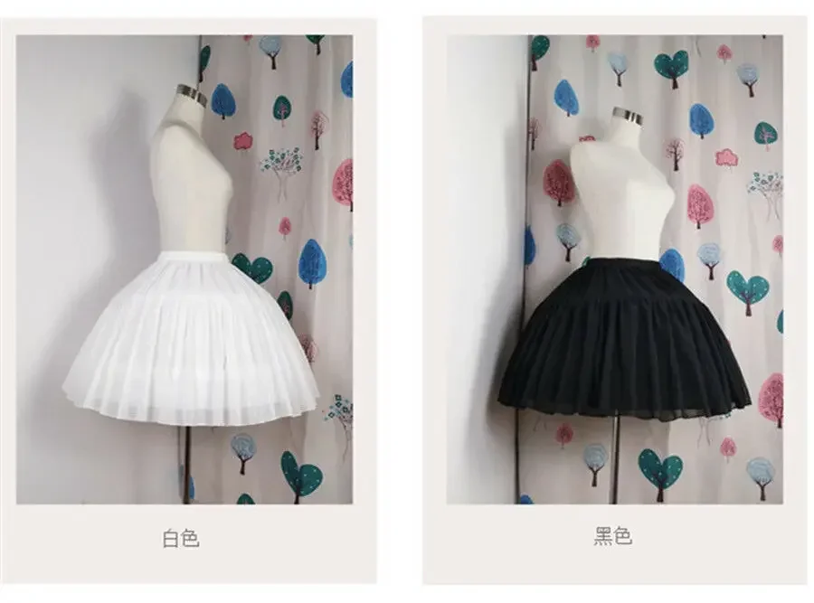 Girls Petticoat Skirt Bustle Cage Lolita Underskirt Short Crinoline