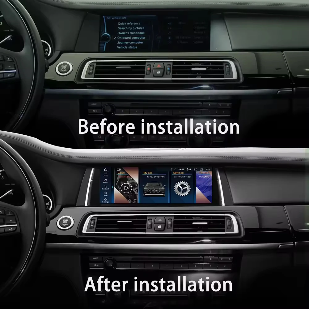 Radio Mobil Android 14 10,25 inci untuk BMW Seri 7 F01 F02, Wireless Carplay, Android Auto, GPS Navi, Pemutar DVD, DSP, BT, Grosir, WIFI