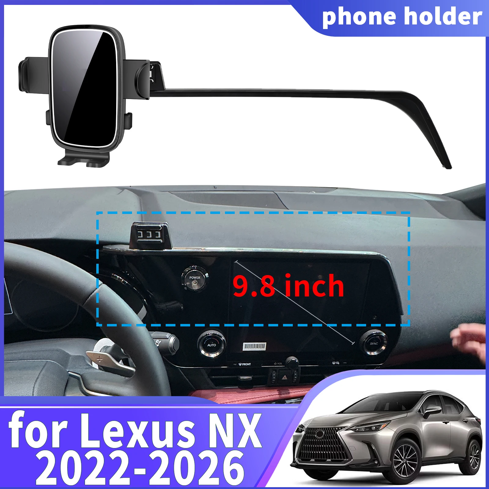 

fit for Lexus NX 2022 2023 2024 2025 2026 (14in/9.8in) ​​Navigation Phone Holder Mount Customized Car accessoires