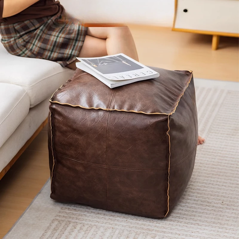 Living Room Soft Leather Cushion Lazy Man's Cushion Seat Cover Large Capacity Clothes Storage