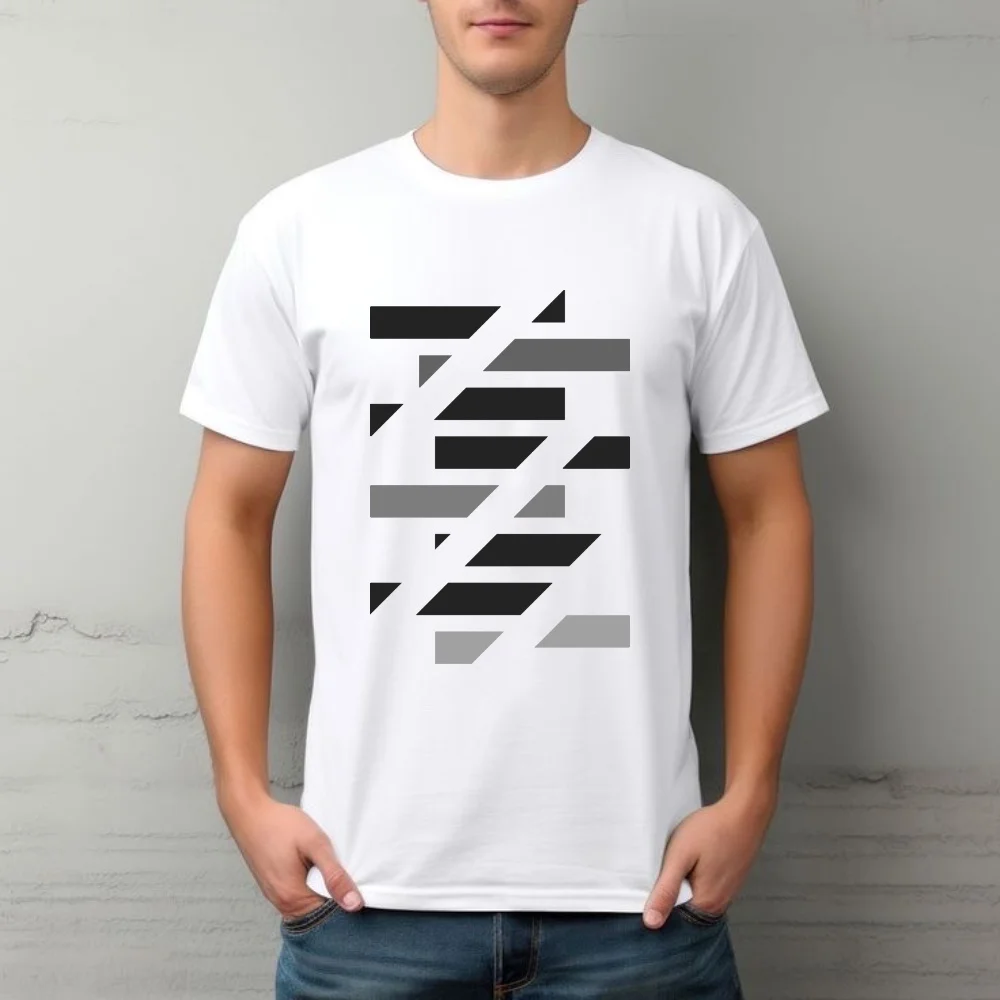 

New Arrivals Summer Mens Fashion Geometric Stripe Design T-Shirts Cool Streetwear Tops Hipster Tee