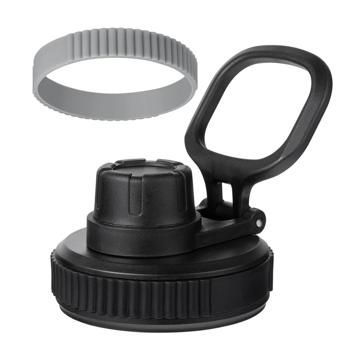 Tapa para matraz hidráulico de boca ancha, tapas para matraz hidráulico de 16 20 24 32 40 OZ, boca ancha, tapa deportiva de repuesto, gris ST