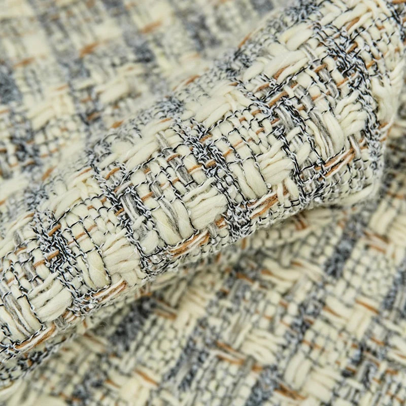Tweed Fabric By The Meter for Coats Clothing Skirts Vest Bags Sewing Plaid Coarse Textile Fashion Winter Thickened Winter Drape