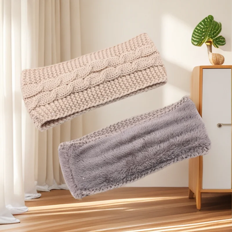 إكسسوار شعر مبطن شتوي جديد رباط شعر محبوك من الصوف للخريف والشتاء عبر الحدود ، عصابة رأس رياضية دافئة على الطراز الأوروبي مع أذن