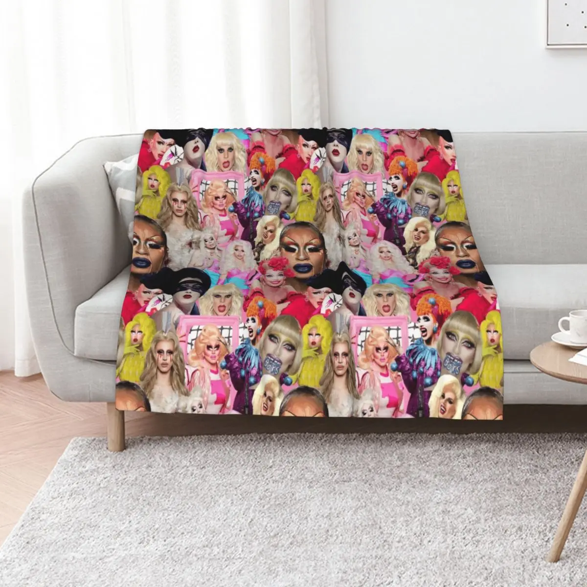 rupaul drag race collage Throw Blanket Warm Hairys for sofa For Decorative Sofa blankets ands Sofa Quilt Blankets