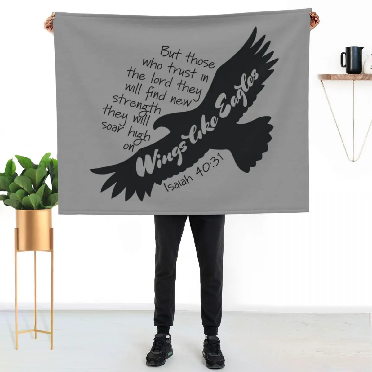 Isaiah 40:31 Throw Blanket Luxurious Soft Fuzzy Blanket for Sofa Bed
