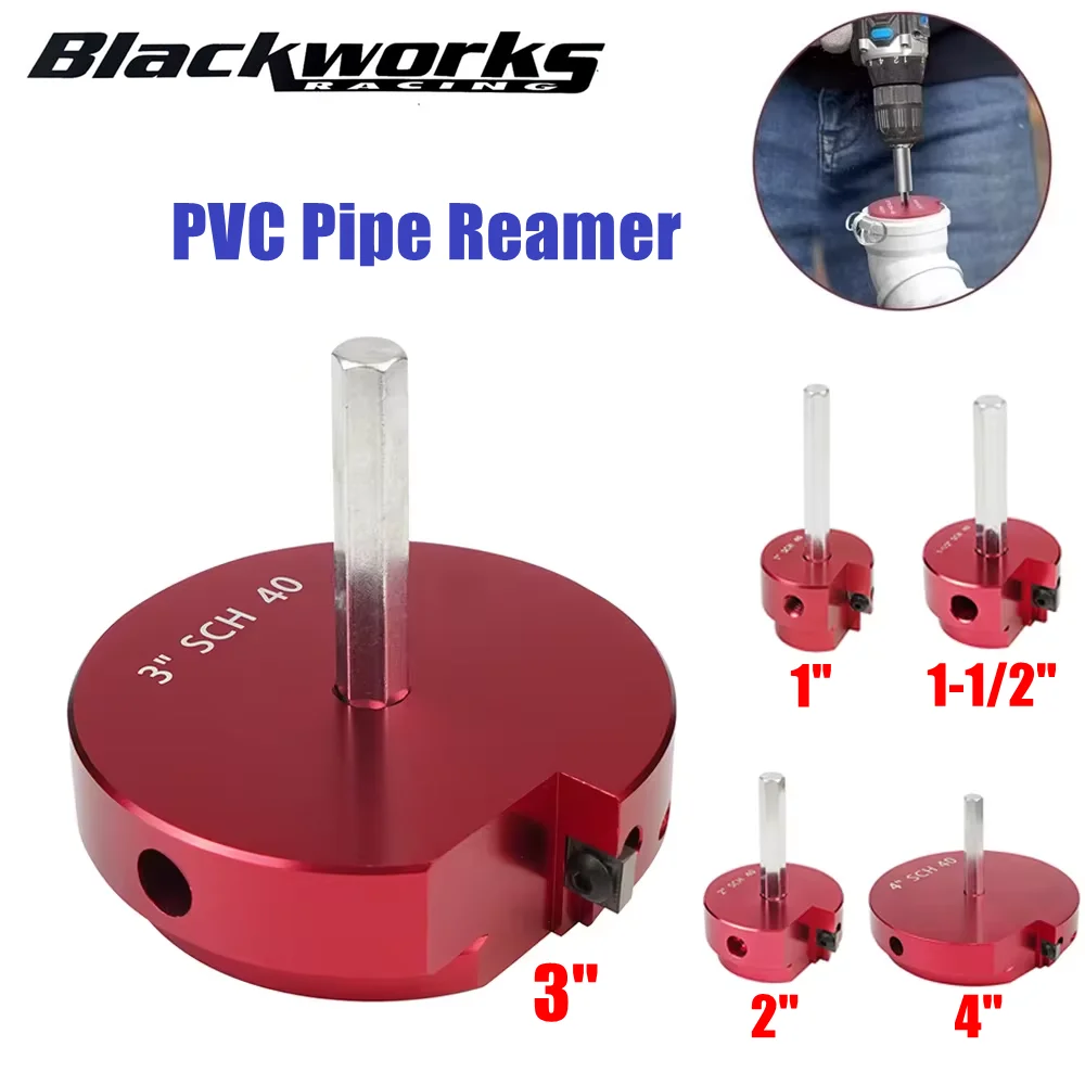 PPR200 PVC Pipe Reamer Fitting Saver 1-1/2 &  2 Inch Head For ABS Drain Pipe with 3/8-Inch Hex Shaft & Schedule 40 PVC Pipe CPV