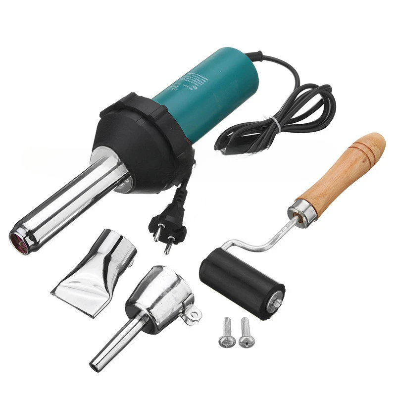 for 1080W 220V 50Hz Plastic Hot Air Welding Gun with Pencil Tip Nozzle & Flat Tip & Pressure Roller Heat Gun Kit