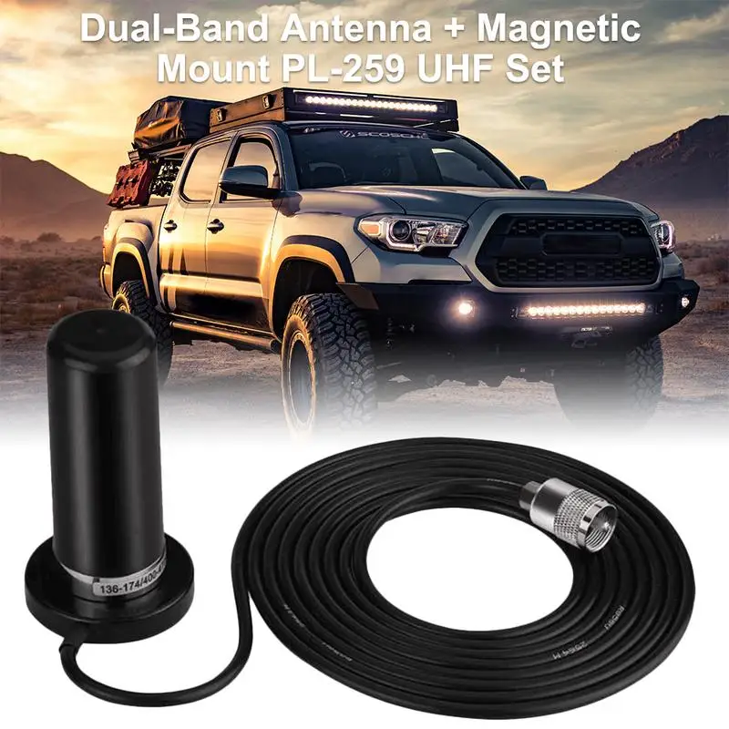 

Mini UV Dual Section Car Antenna Walkie-talkie Antenna HH-N2RS UHF/VHF PL259 Radio Antenna RG58 With Magnetic Mounting Base