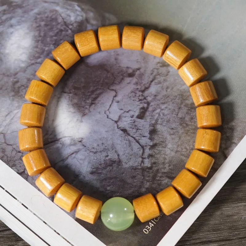 

New Mountain Sandalwood Barrel Bead Vintage Style Bracelet 8mm DIY Luminous Beads Spacer Beads Decorative Jewelry for Men and Wo