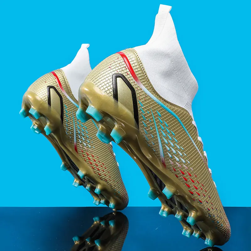 

Professional Mens Soccer Cleats High Ankle Football Shoes Long Spikes Outdoor Soccer Traing Boots kids Men Women Soccer Shoes