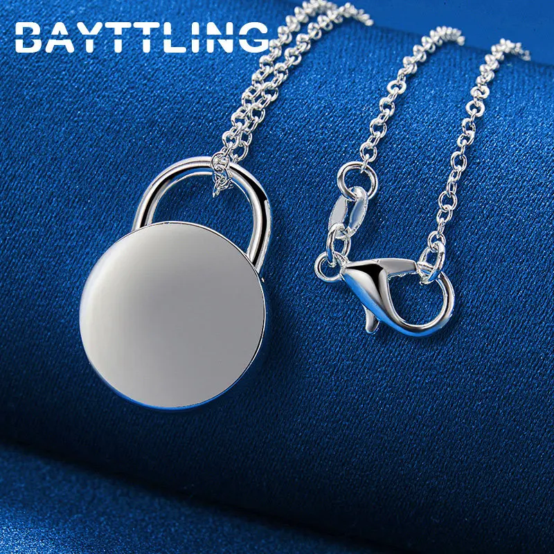 New 925 Sterling Silver 16-30 Inches Fine Round Lock Necklace For Women Men Fashion Charm Wedding Gifts Accessories Jewelry