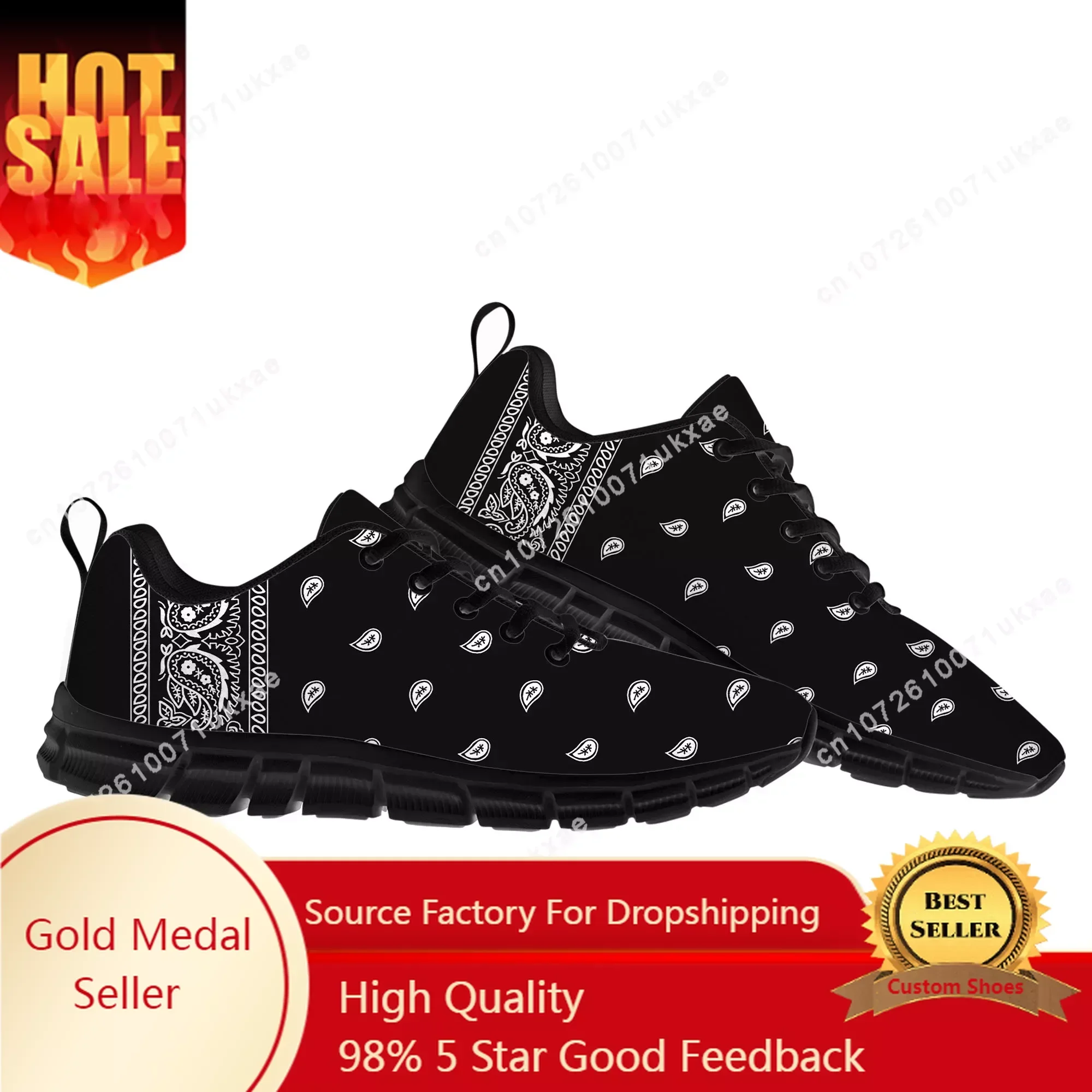 

Bandana Paisley Sports Shoes Mens Womens Sneakers Black White Red Blue Casual Sneaker Couple Custom Shoes
