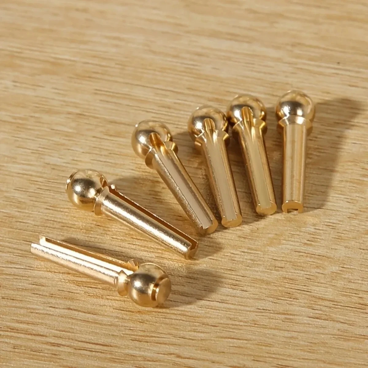 Picture 4: Miwayer Guitar Bridge Pins 6Pcs Brass Solid Copper String Nuts Nails with Puller for Acoustic Guitar Replacement Parts Upgrade