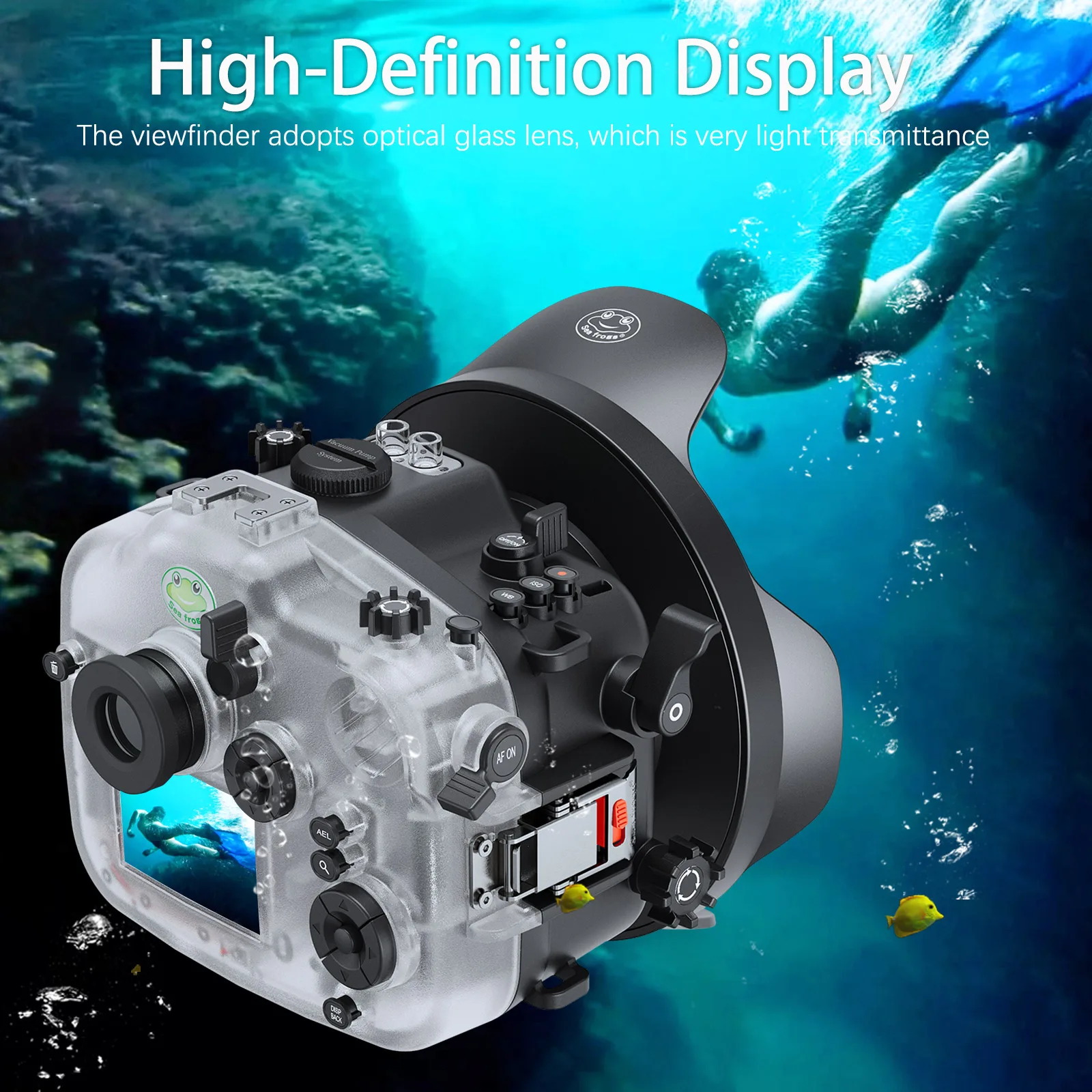 Seafrogs caixa à prova d'água para câmera fujifilm X-H2 xf 18-55mm 1:2.8-4r 40m de profundidade caixa de mergulho subaquático para mergulho