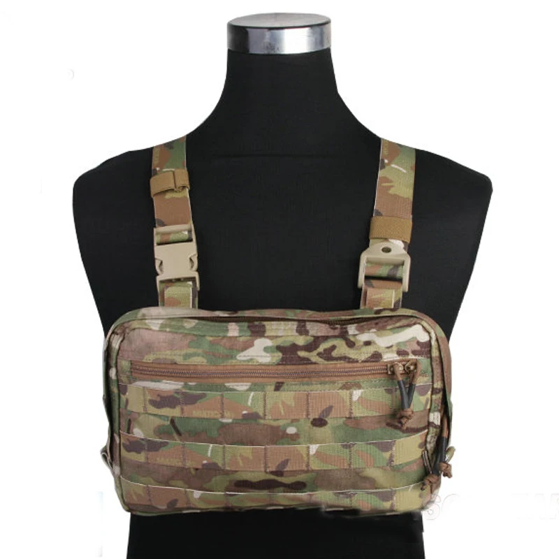 Emersongear EDC Bag Chest Recon Bag Tool Pouch Combat Tactical Vest Pouch Bag Multicam Black Nylon EM9285