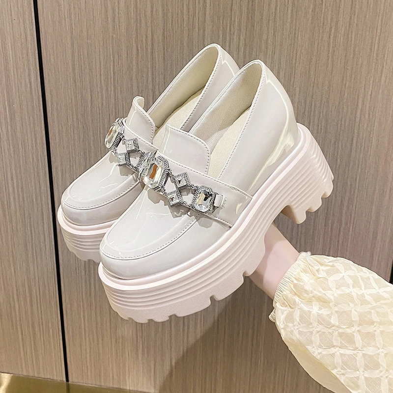 LazySeal Wedge Heel Women Casual Shoes Luxury Crystal Design Platform Casual Shoes Woman Chunky Spring Autumn Fashion Footwear