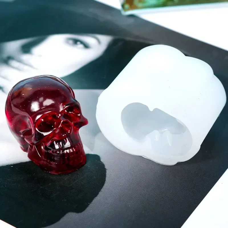 DIY Skull Crystal Epoxy Resin Mold Skull Pendant Bracelet Necklace Silicone Mold-LJX