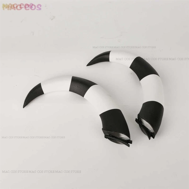 Anime Helluva Cosplay Boss Blitzo Cosplay Blitzo Prop 22cm Balck White Horns Bend  Blitzo Horns Women Men Halloween Cosplay Prop