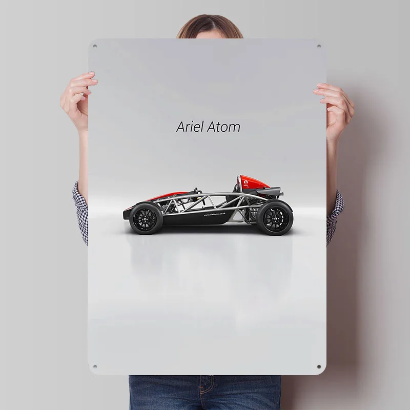 Ariel Atom Sports Car Tinplate Poster Customized Wall Art Vintage Metal Signs Retro Tin Plaque for Gaming Room Decoration Decor