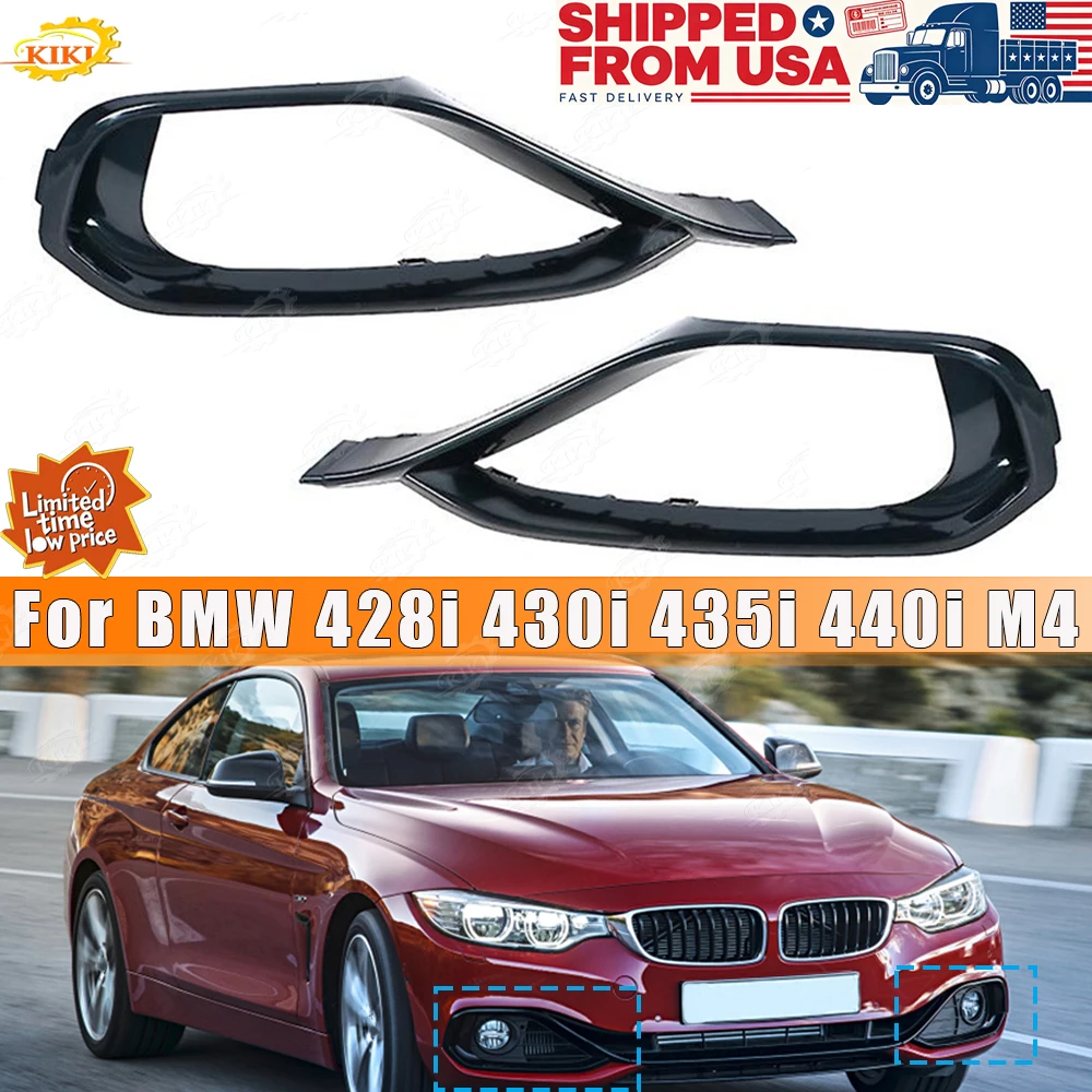For BMW 428i 430i 435i 440i M4 Front Bumper Fog Light Bezel Grille Trim Panel Frame OE 51117294839 51117294840 Car Accessories