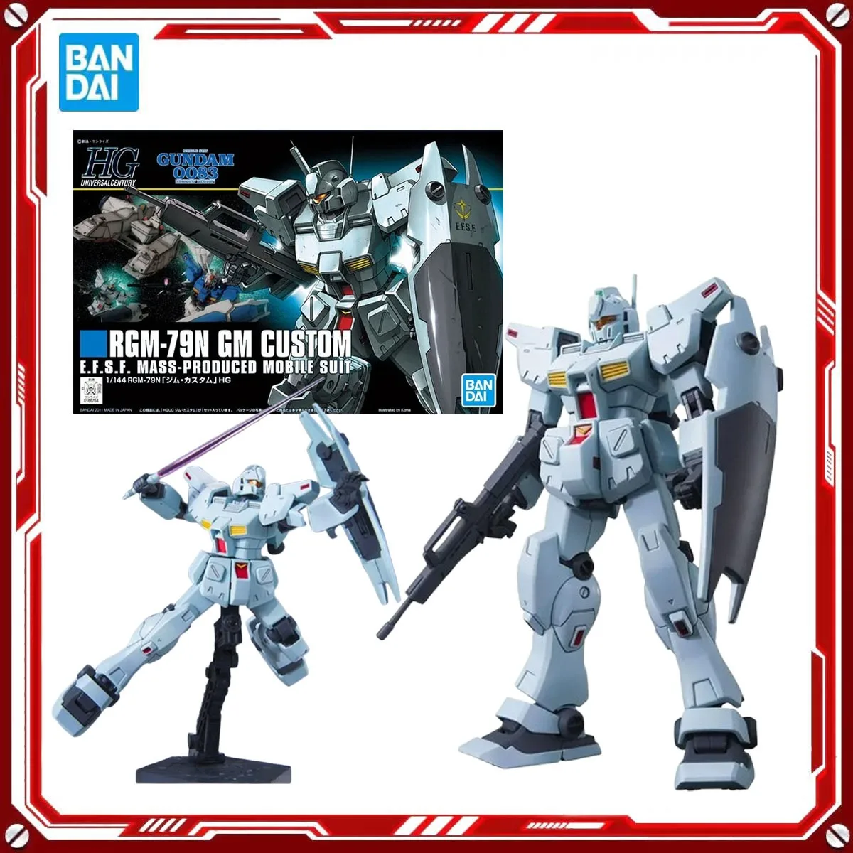 

Bandai Genuine Gundam Anime Model Kits RGM Custom Toys HG Action Figure Assembly Model Gift for Kids Christmas Present Original