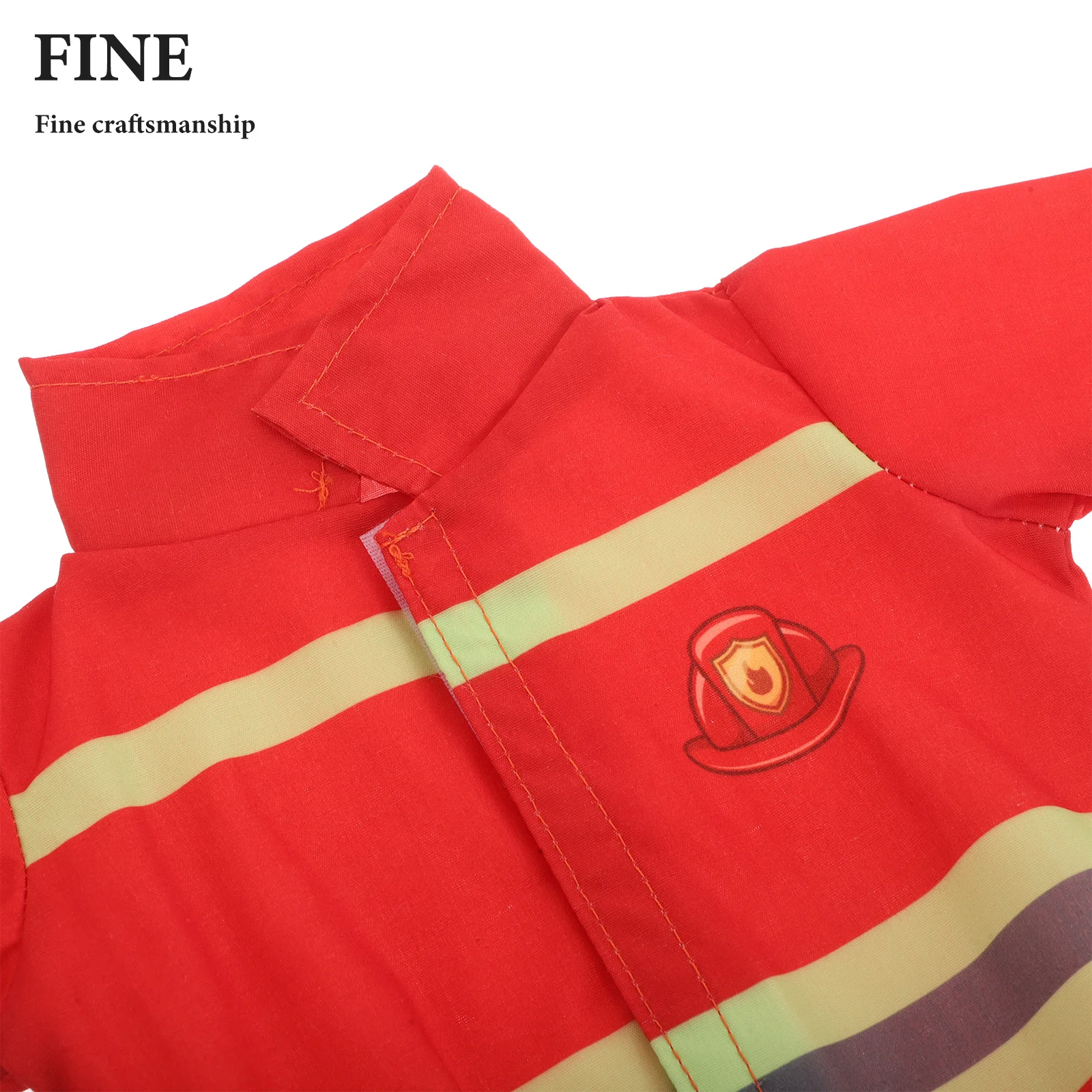 1 set Fireman Costume Set 43 Cm Firefighter Outfit With Pants For Girl Pretend Play Role Play Career Suit Halloween Party