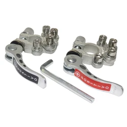1 Pair Car Battery Terminals 12V Auto Battery Terminal Connector Battery Bornes Cable Terminal Adapter Copper Clamps Clip Screw