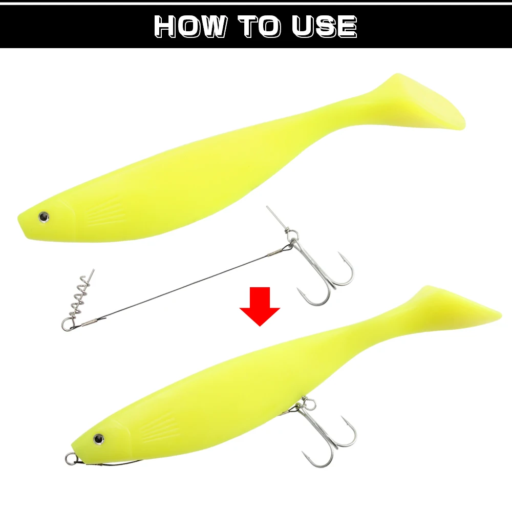 Spinpoler 3pcs Stinger Wire Trace Leader Corkscrew Sharp Triple Hook Pike Fishing Rig For Softbait Shad Lure Gear Accessories